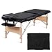 MaxKare Portable Massage Table 84'' With Carrying Bag & Accessories, 2 Fold, Extra Wide, Black (2 fold)