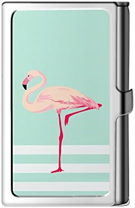 FeChao Business Card Holder Case, Customized Stripes Flamingos Business Card Case Card Holder Suitable for ID Cards, Credit Cards, Gift Cards and more
