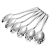 ELEFOCUS Stainless Steel Skull Sugar Spoon Tea and Coffee Stirring Spoon - Set of 6 - Silver