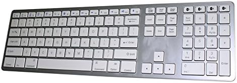 Bluetooth Keyboard for iPad Air 2 / Air, iPad Pro, iPad mini 4 / 3 / 2 / 1, iPad 4 / 3 / 2 , New iPad 9.7"(2017), Galaxy Tabs and Other Mobile Devices (Silver)
