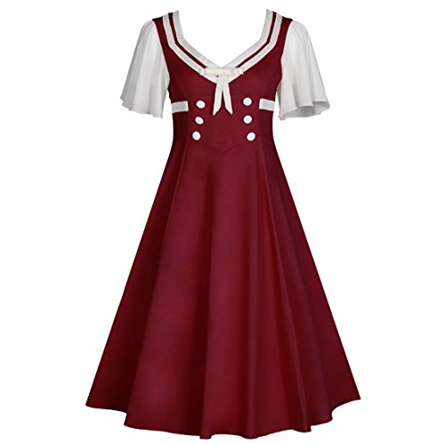 Ez-sofei Women's Vintage Color Blocking Lolita Fancy Dresses