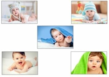 PRINTELLIGENT Decorative Baby Poster (Art Card, 12x18-inches, Multicolour) -Set of 5