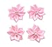 YAKA 60pcs Pink Satin Ribbon Flowers Bows Rose w/Rhinestone Appliques Craft Wedding Ornament 1.1inch