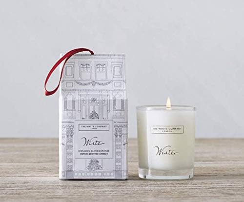 The White Company Winter Hanging Votive Candle 75g, Orange,white, 75 gram