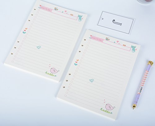 Funcoo Set of 2 45 Sheets Planner Filler Paper Refills Inserts Pages A5 Size Loose Leaf Paper for 6-Holes Binder, Journal, Dairy, Day Planner, Notebook (To Do List) - Thumbnail 5
