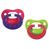NUK Juicy Design Latex Pacifier Size 3 18-36m, 2pk, Pink & Purple
