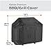BBQ Grill Cover Kainier Waterproof &Weather Resistant Heavy Duty 58 Inch Electric Gas Grill Cover Fit Weber, Charbroil, And Other Most Brands Of Outdoor Barbecue Stainless Grill. (Black) (58in)