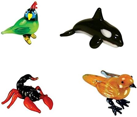 Looking Glass Sculpture - Brianna The Parrot - Carrie The Canary - Sting The Scorpion - Willie The Orca