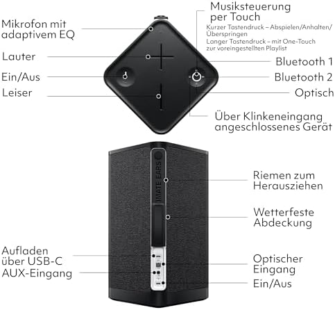 HYPERBOOM, mobiler kabelloser Bluetooth-Lautsprecher