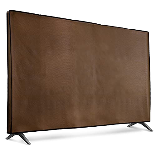 kwmobile Dust Cover for 55" TV - Fabric Case TV Protector for Indoor Flat Screen TVs - Dark Brown โ image 1
