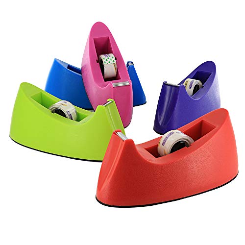 Emraw 1" Core Heavy Duty Desktop Tape Dispenser with Tape Refill for