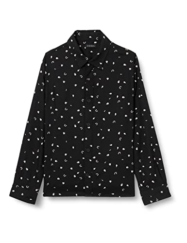 IKKS Chemise Noir Imprimé Camicia Elegante, Nero Stampato Rock, 3 Anni Bambina