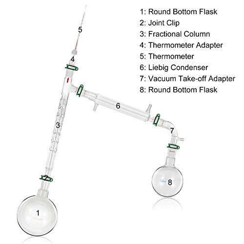 VEVOR Glass Organic Chemistry Kit 13pcs Distillation Kit 24/40 Joints