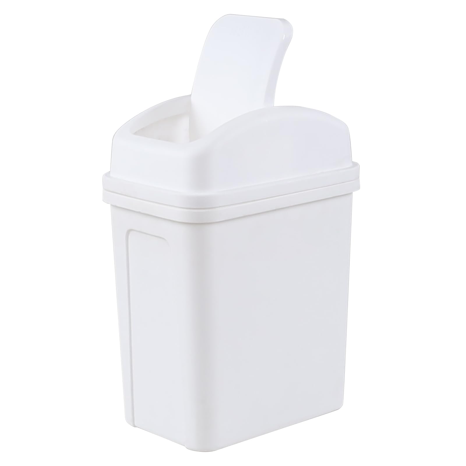 Zopnny Bathroom Bin Small Trash bin for Bathroom, Plastic Swing Top Waste Bin, 7Litre Rubbish Recycling Waste Paper Trash Can