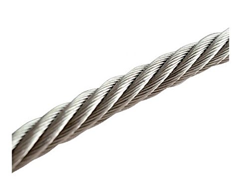 Kit Catenaria In Fune Metallica Acciaio Inox 3 Mm Con Occhiello Su Piastra E Raccordi