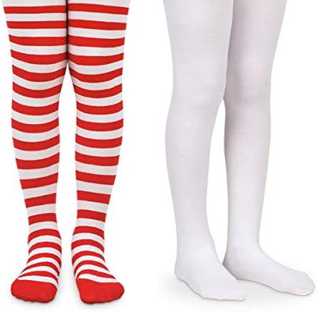Jefferies Socks Ladies Christmas Vacation Stripe Nylon Tights 2 Pack