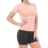 MathCat Workout Shirts for Women Short Sleeve, Workout Tops for Women, Quick Dry Gym Athletic Tops，Seamless Yoga Shirts
