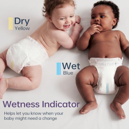 DRYPER Organic Newborn Diapers Size 1 (3-5 kg), Ultra Thin, Soft and Hypoallergenic for Sensitive Skin, Moisture Indicator, 180 Premium Day & Night Diapers