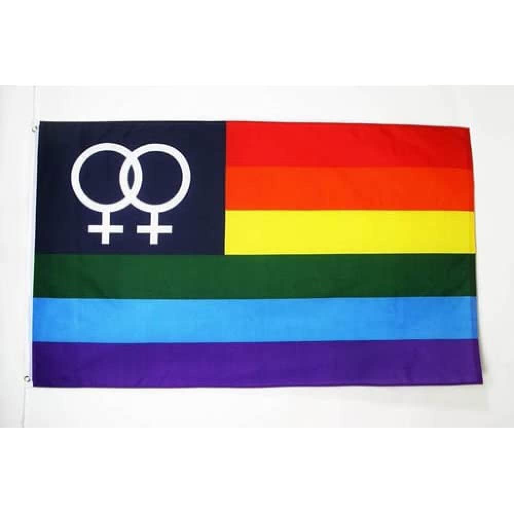 AZ FLAG - Rainbow Double Venus Flag - 3x5 Ft - 100D Polyester Lesbian Pride Banner with Two Metal Grommets - Fade Resistant - Vivid Colors - 3' x 5' Feet - 150x90 Cm — image 1
