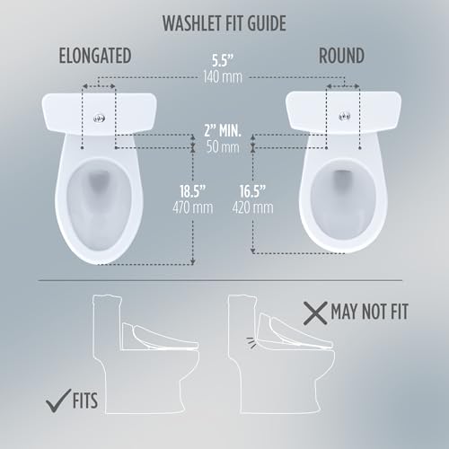 TOTO WASHLET S5 Electronic Bidet Toilet Seat with Instantaneous Water Heating, PREMIST and EWATER+ Wand Cleaning, Elongated, Cotton White - SW3446#01