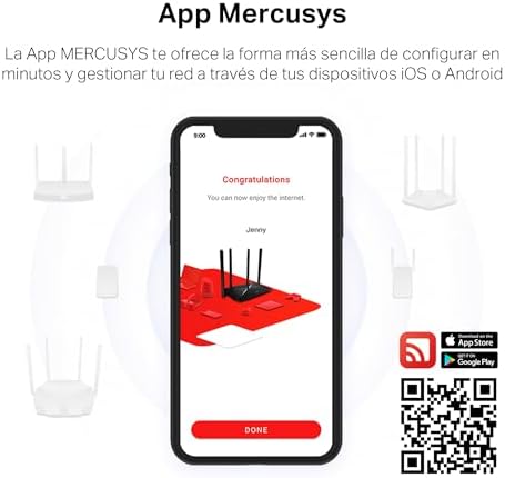 MW300RE-Repetidor WiFi 4, Doble Banda, Antenas externas, Compacto