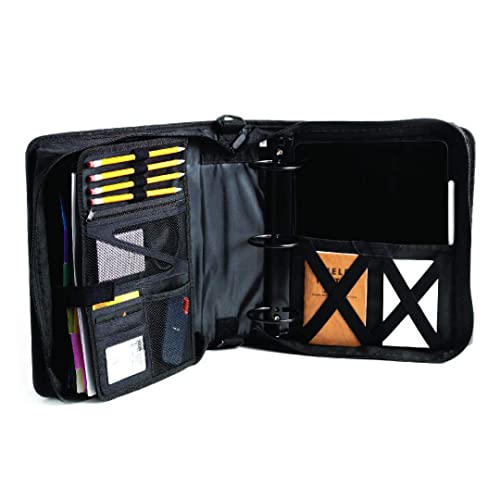 Gearilla Large 3 Ring Binder with Zipper 3" Blacked Out, ORing