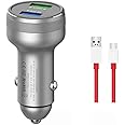 Warp Dash Car Charger for Oneplus 8T/9 Pro/8 7/7T Pro/6T/6/5T/5/3T/3,USB Charging Rapidly Car Charger with OnePlus Dash Charge USB Data Cable for One Plus 9 Pro 5 5T 6 6T 7 7T 8t (Silver)