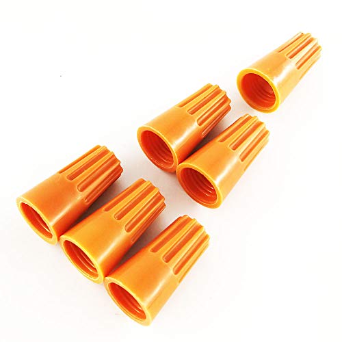 Orange Electrical Wire End Connectors Ribbed Caps Bulk 500 Pack Small