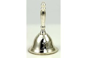 AZUREGREEN Silver Altar Bell with Triple Moon Design