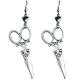 Infinity Love Heart Scissors Earrings Punk Gothic