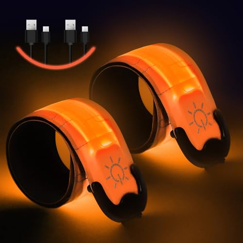 41Z+tBRBH6L Flintronic Led-Aufladbare Armbanduhr Mit Usb-Reflexion, Sicherheitslicht Für Nachtlauf Und Radfahren - Orange