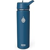 Clearly Filtered Water Bottle | Removes 220+ Contaminants, Double-Wall Insulated Stainless Steel, BPA/BPS Free, Phthalate Free, Filters Flouride Lead Chlorine (20oz, Navy Blue)
