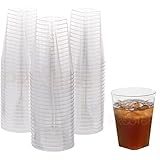 7 oz Clear Plastic Cups | Square Disposable Cups | Old Fashioned Tumblers | 80 Pack | Beverage Party Cups | Hard Plastic Drinking Cups | Ideal for Wine, Cocktails & Punch [Drinket]