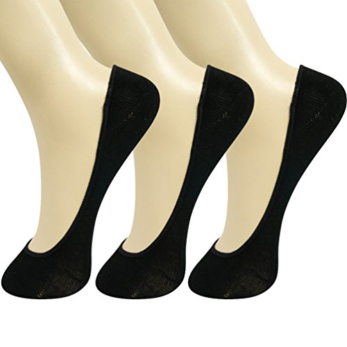 Womens No show 3 Pack Low Cut Socks(Black 3 pack)