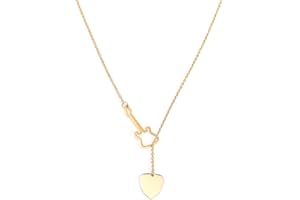 Winssigma 18K Gold Plated Stainless Steel Bee Honeycomb Pendant Necklace, Adjustable Y Lariat Conch/Guitar/Horseshoe Necklace for Women