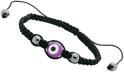 Evil Eye Good Luck Bracelet Glass Colors Adjustable Size Nylon Cord