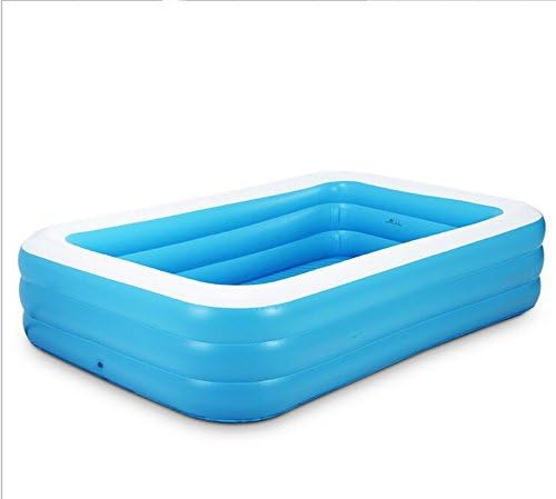 Blue + white inflatable family adult large swimming pool infants children bubble bottom antiques skate bath tub ( Size : 1.3m )