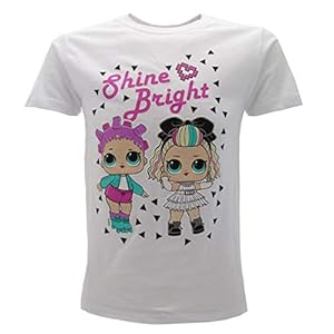 LOL Surprise! Origineel T-shirt voor meisjes, glitter DJ, fuchsia of wit, L.O.L.