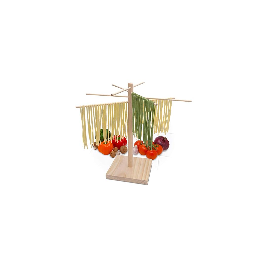 Bellemain Collapsible Large Pasta Drying Rack Foldable Fresh Pasta Wooden Drying Rack Stand