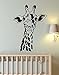 African Safari Giraffe Wall Decal Sticker by Stickerbrand- Black Color 30in x 21in. Easy to Apply & Removable. #145A