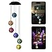 AceList Color-Changing Solar Powered Disco Mirror Ball Wind Chime Wind Moblie LED Light, Gzero Spiral Spinner Windchime Portable Outdoor Chime for Patio, Deck, Yard, Garden, Home,