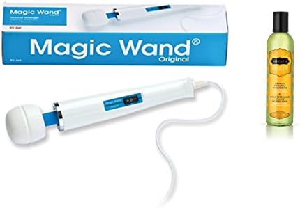 New Ultimate Massage Original Magic Wand Hand-held Full Body Wand Massager +FREE Kama Sutra Coconut-Pineapple Naturals Massage Oil - 8 OZ.