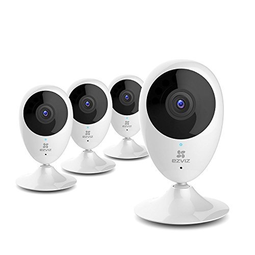 EZVIZ Mini O 1080p - Wireless Wi-Fi Cloud Camera, Home Video Monitoring Security Camera, Works with Alexa (Four-Pack)