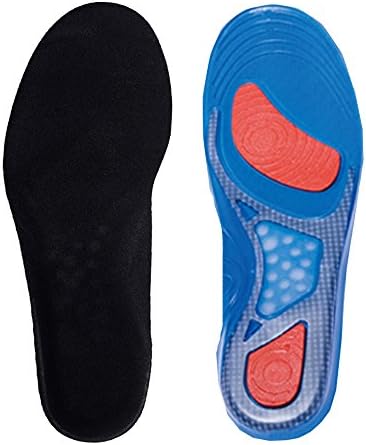GEL Insoles Sport Running Inserts Shock Absorption Foot pain &amp; Plantar Fasciitis Relief 1 Pair(Men's size 8-13, Black)