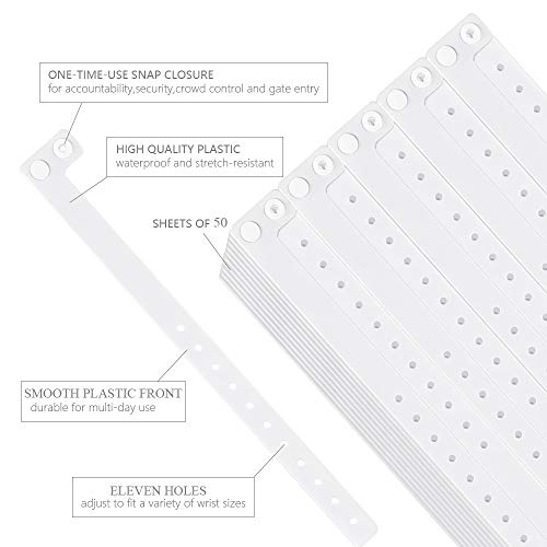 Ouchan Plastic Wristbands White- 500 Pack Wristbands for Events Club Music Meeting Party - Thumbnail 2