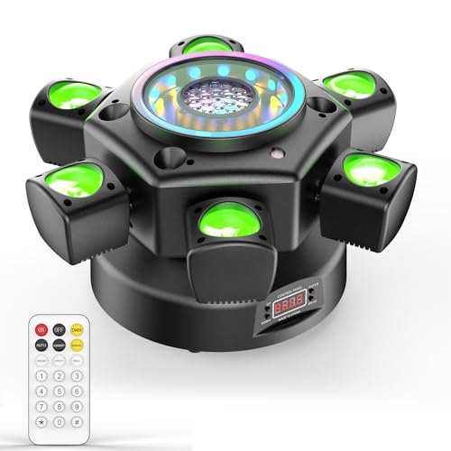 Moving Head LED 150W mit Fernsteuerung RGBW Gobo Beam Discolicht Partylicht 26CH DMX Bühnenlicht für DJ Bar Geburtstag Club Hochzeit Scheinwerfer