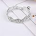 Paxuan Silver-Tone Wedding Bridal Bracelets Rhinestone Crystal Bracelet (White)