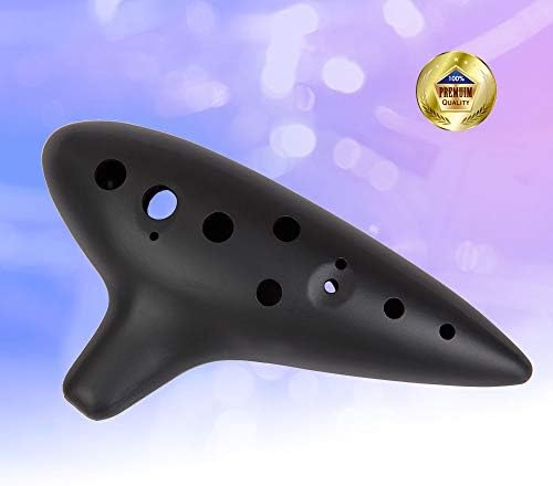 Libretto 12 Hole Alto C Ocarina, Black, The Excellent Choice & Gift for Music Lover!