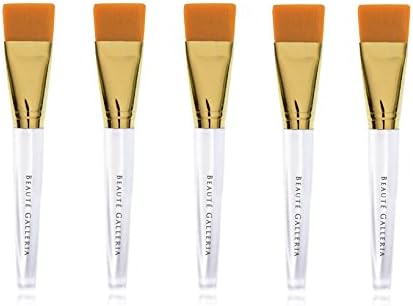 Beaute Galleria 5 Pieces Soft Nylon Bristles Facial Mask Brush Tool for Clay Mud Charcoal Face Eye Nose Mess Free DIY Home Spa Applicator