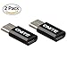 Onite 2 PCS of USB Type C to Micro USB Converter Adapter for Google Pixel, XL, Nexus 5X, Nexus 6P, S8, LG G5, Microsoft Lumia 950, 950XL, Motorola Moto Z Droid, Black